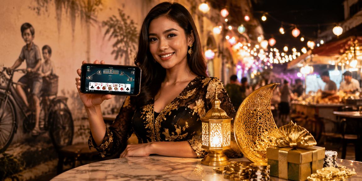 Permainan rummy Hari Raya suasana Melayu di Penang